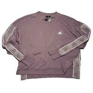 Adidas Europe Mauve Purple Loose fit cropped lounge track sweatshirt. size S